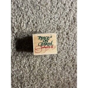 Rubber Stampede 420C Peace On Earth Wood Mounted Rubber Stamp